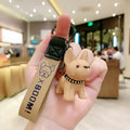 Fashion Punk French Bulldog Leather Keychain