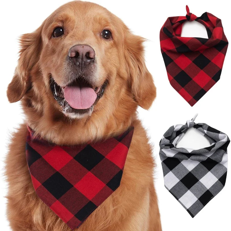 Classic Red Black Plaid Pet Dog Bandana Cat Puppy Pet Dog Accessories Pet Neckerchief Scarf Dog Saliva Towel
