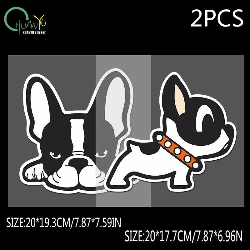 French Bulldog puppy personality decoration sticker; motorcycle scratch cover; funny creative car reflective waterproof sticker.