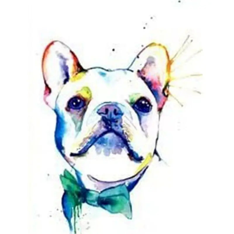 PhotoCustom Painting By Number Colorful French Bulldogs DIY Kits On Canvas Acrylic Paint Oil Picture Of Coloring By Number Decor