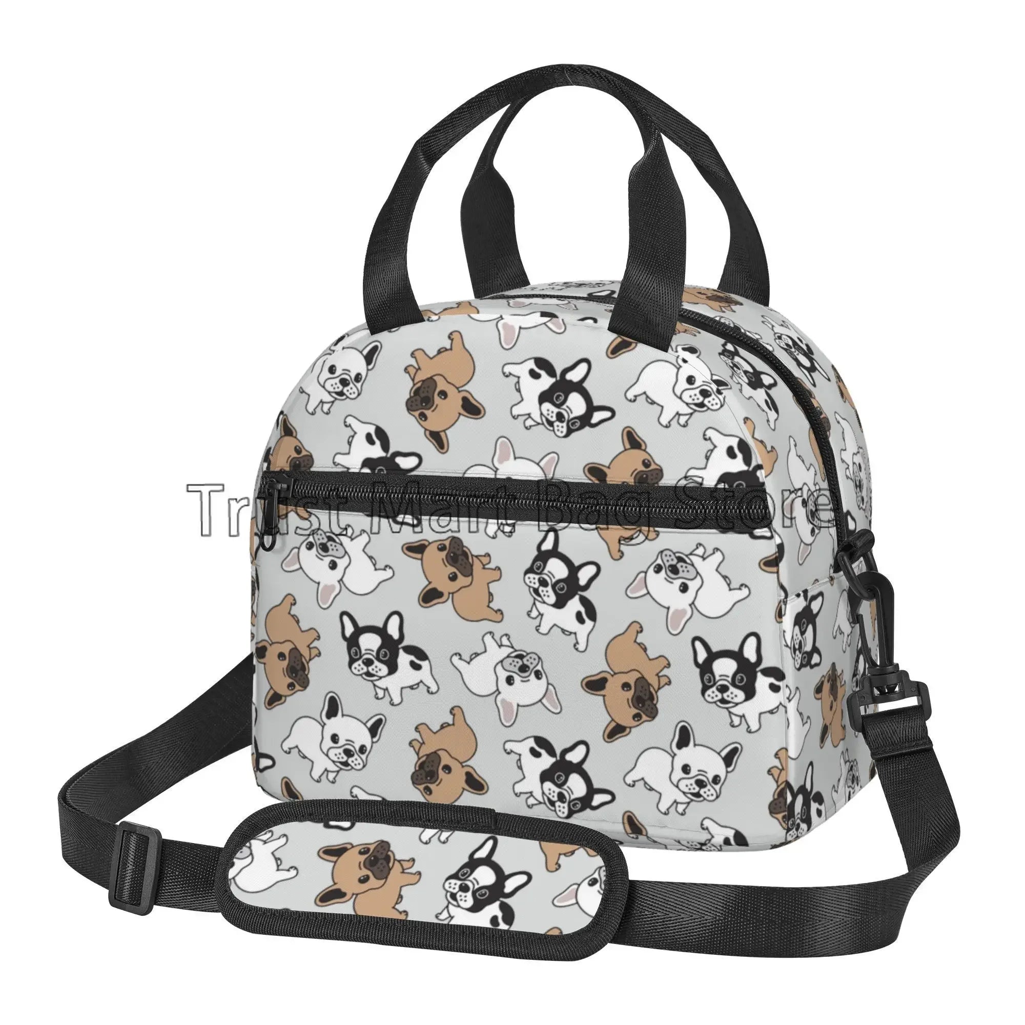 French Bulldog Art Thermal Lunch Bag Funny Bento Tote Bags for Adults Kids Portable Insulated Lunch Box for Picnic Work School
