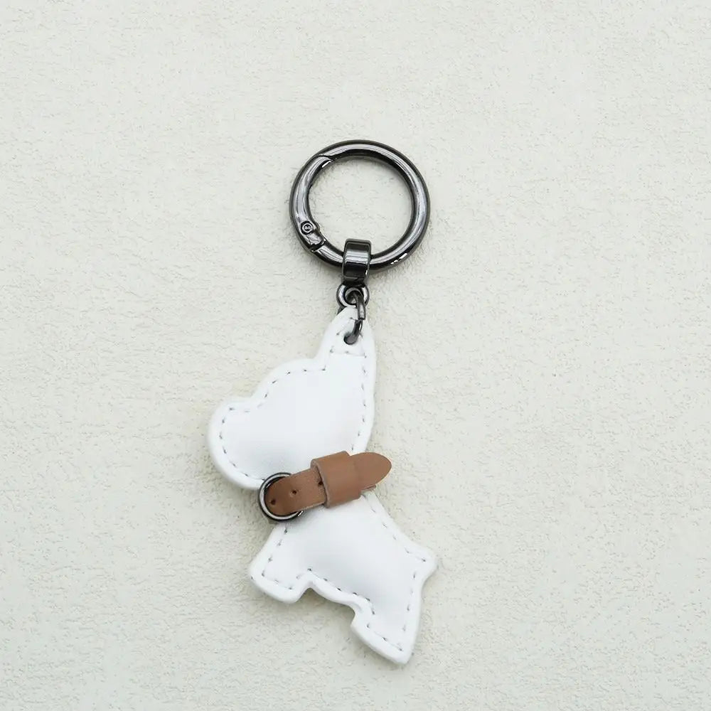French Bulldog Keychain Cute Puppy Animal Dog PU Leather Dog Hanger Fashion Cartoon Bulldog Bag Pendant Backpack Decoration