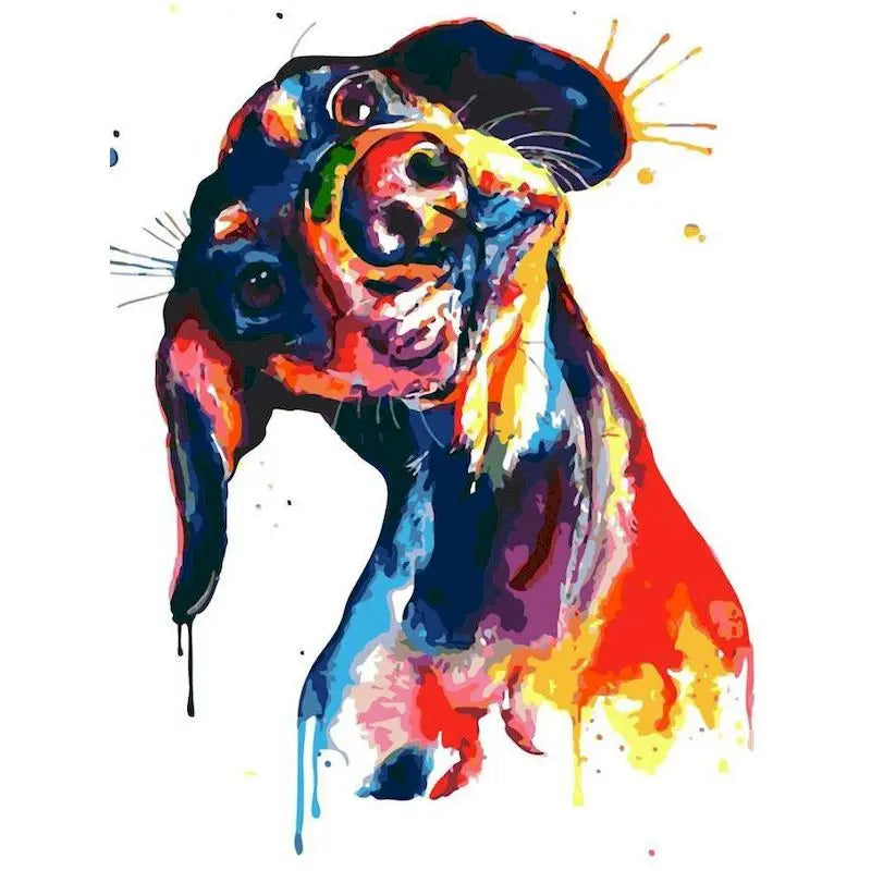PhotoCustom Painting By Number Colorful French Bulldogs DIY Kits On Canvas Acrylic Paint Oil Picture Of Coloring By Number Decor