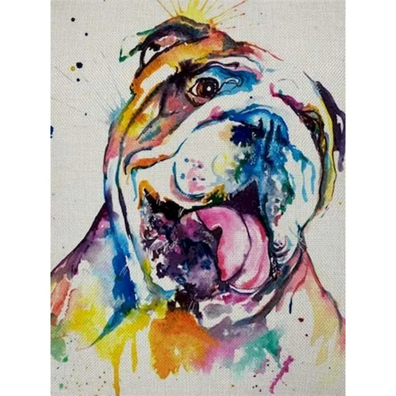 PhotoCustom Painting By Number Colorful French Bulldogs DIY Kits On Canvas Acrylic Paint Oil Picture Of Coloring By Number Decor