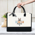 French Bulldog Mom Handbag, cream and black French Bulldog Mom and Dog pattern and loving design, suitable for pet lovers and do