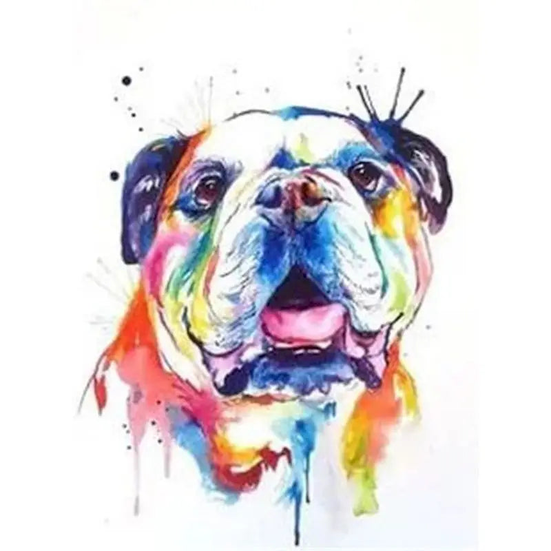 PhotoCustom Painting By Number Colorful French Bulldogs DIY Kits On Canvas Acrylic Paint Oil Picture Of Coloring By Number Decor