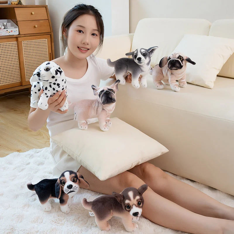 20cm 8 inches Plush Dog Soft Toys Kawaii Baby Dalmatian Bulldog Beagle Chihuahua Stuffed Animal Cute Gift for Girl Boy Xmas
