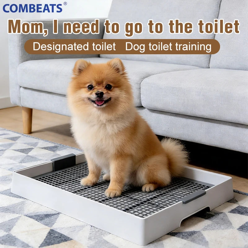Flat Dog Potty Tray for Small & Medium-Sized Dogs - Pee Pad Fixation Flushable Anti-Stepping Mess Special for Teddy & Pomeran