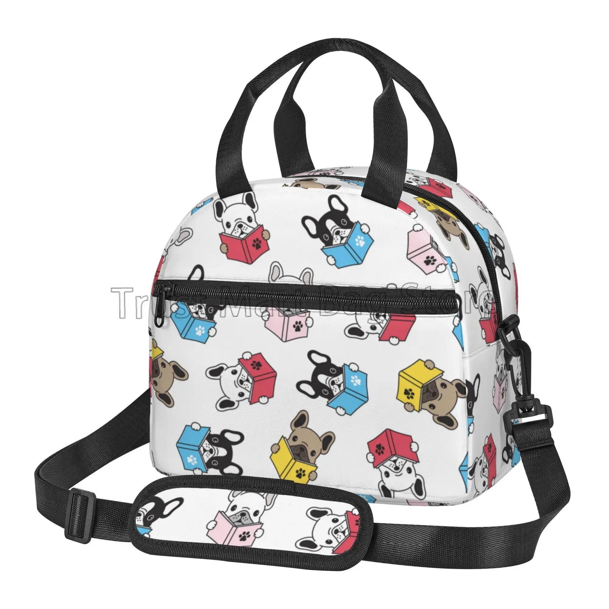 French Bulldog Art Thermal Lunch Bag Funny Bento Tote Bags for Adults Kids Portable Insulated Lunch Box for Picnic Work School