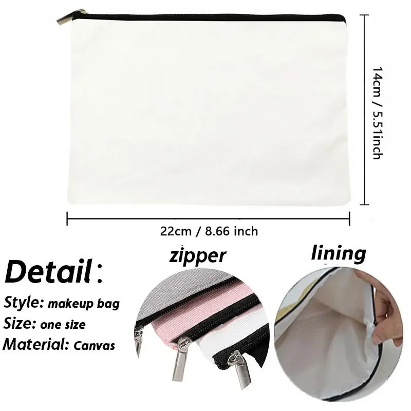 Funny French Bulldog Cartoon Print Makeup Canvas Bag Women's Bags Organizer Mini Bag Toiletry Kit Professional Suitcase Make Up