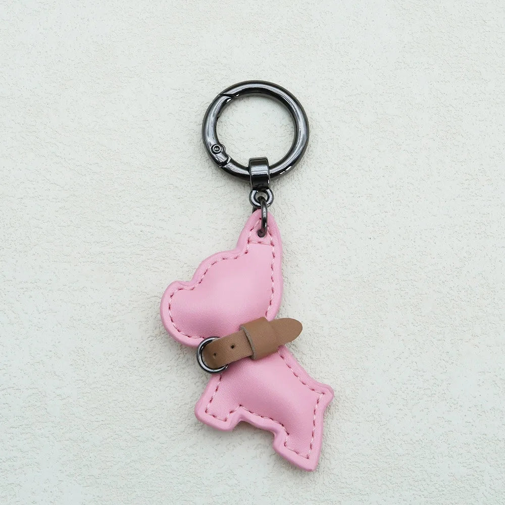 French Bulldog Keychain Cute Puppy Animal Dog PU Leather Dog Hanger Fashion Cartoon Bulldog Bag Pendant Backpack Decoration