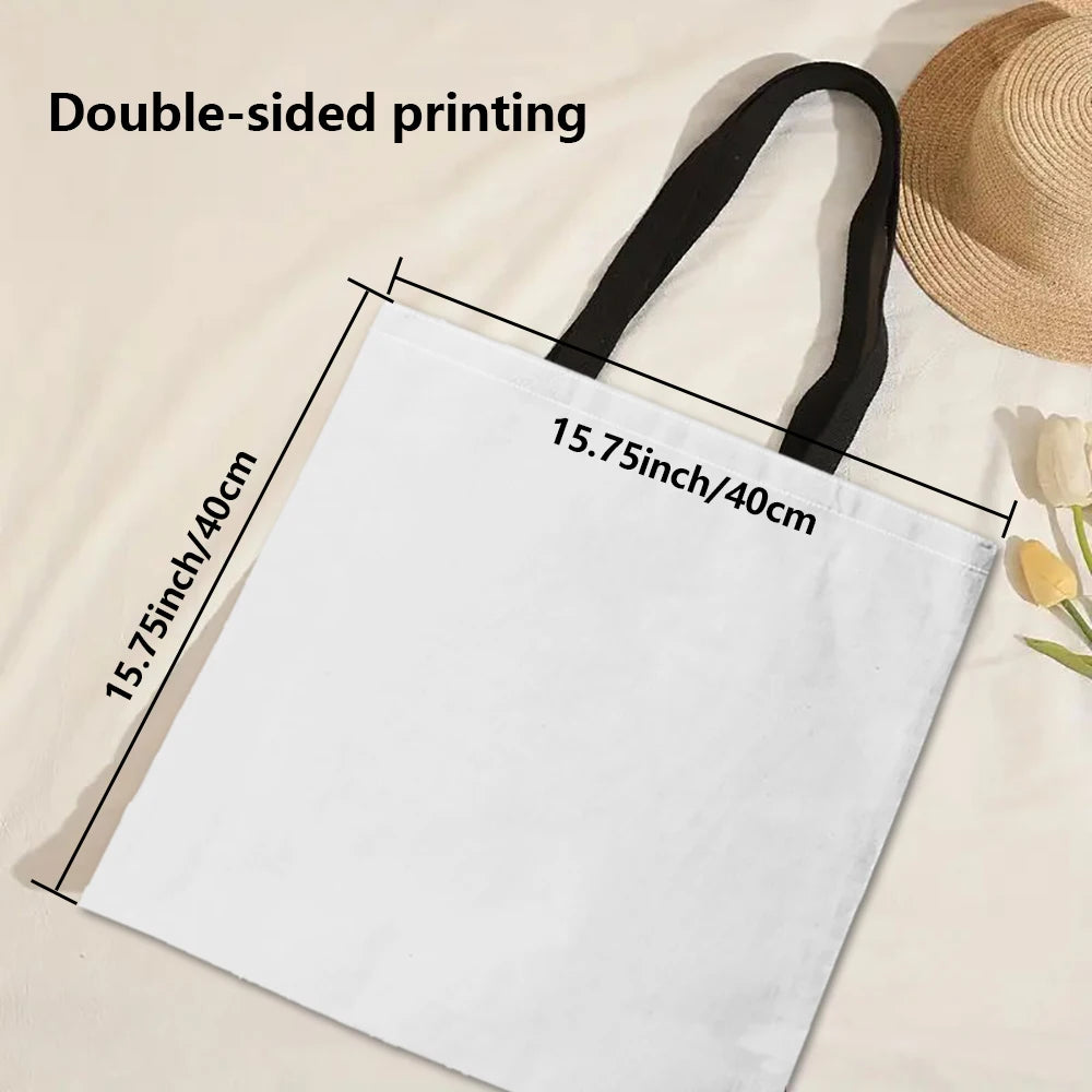 New French Bulldog Printed Double-sided Printed Handbag, Casual High-capacity Shopping Bag, Multifunctional Shoulder Bag