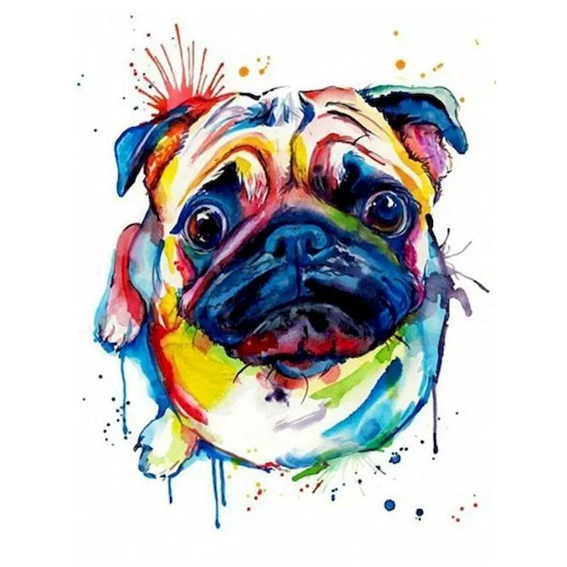 PhotoCustom Painting By Number Colorful French Bulldogs DIY Kits On Canvas Acrylic Paint Oil Picture Of Coloring By Number Decor