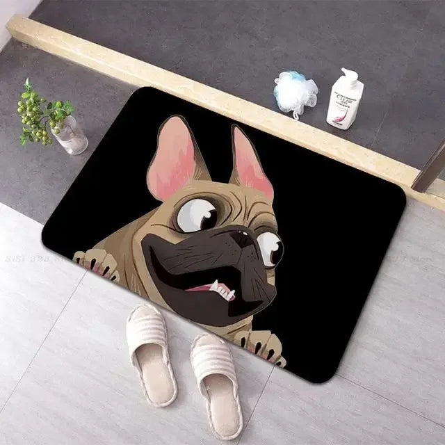 French Bulldogs Entrance Doormat Home Decoration Non-slip Bedroom Floor Mat Balcony Long Rugs Living Room Carpet
