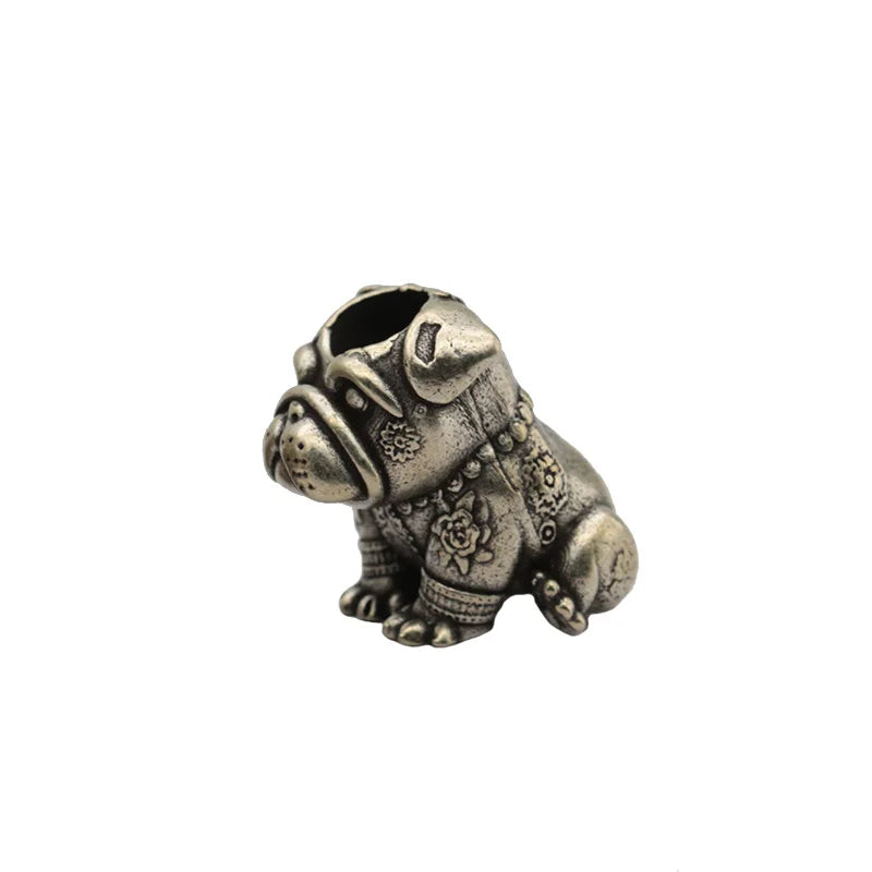 French Bulldog Brass Knife Beads EDC DIY Paracord Woven Bracelets Lanyard Pendants Accessories Outdoor Tool Hangings Jewelry