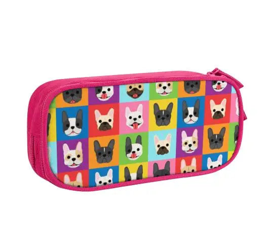 French Bulldog Frenchie Dog Pencil Case Lovely Pet Animal Pen Holder Bag Student Big Capacity Office Gifts Pencilcases
