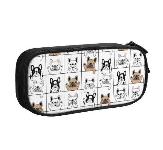 French Bulldog Frenchie Dog Pencil Case Lovely Pet Animal Pen Holder Bag Student Big Capacity Office Gifts Pencilcases