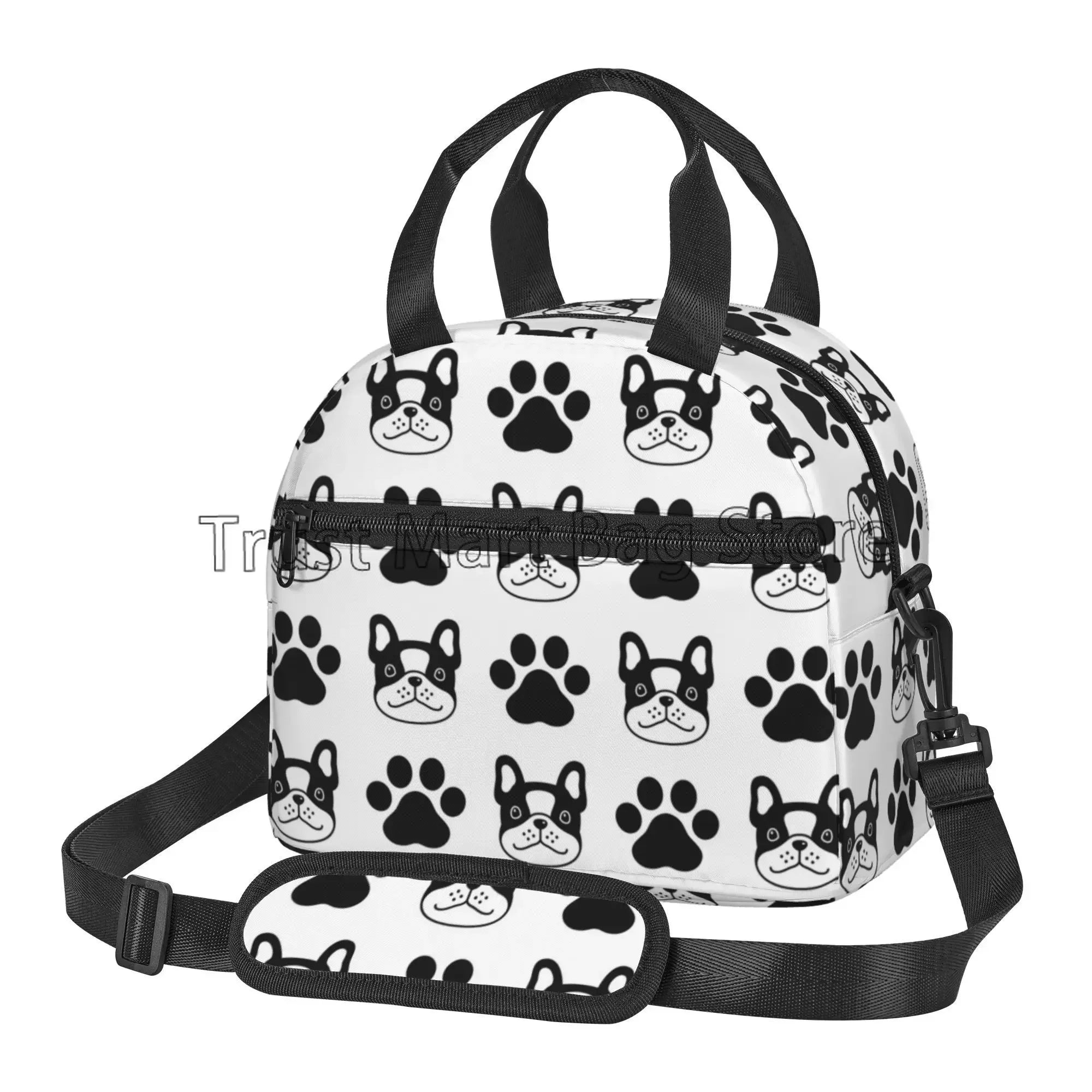 French Bulldog Art Thermal Lunch Bag Funny Bento Tote Bags for Adults Kids Portable Insulated Lunch Box for Picnic Work School
