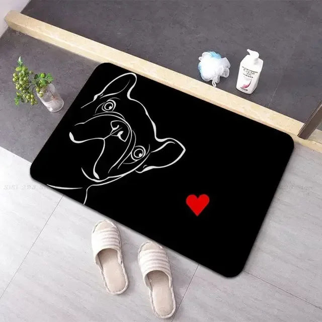French Bulldogs Entrance Doormat Home Decoration Non-slip Bedroom Floor Mat Balcony Long Rugs Living Room Carpet