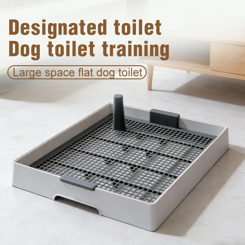 Flat Dog Potty Tray for Small & Medium-Sized Dogs - Pee Pad Fixation Flushable Anti-Stepping Mess Special for Teddy & Pomeran