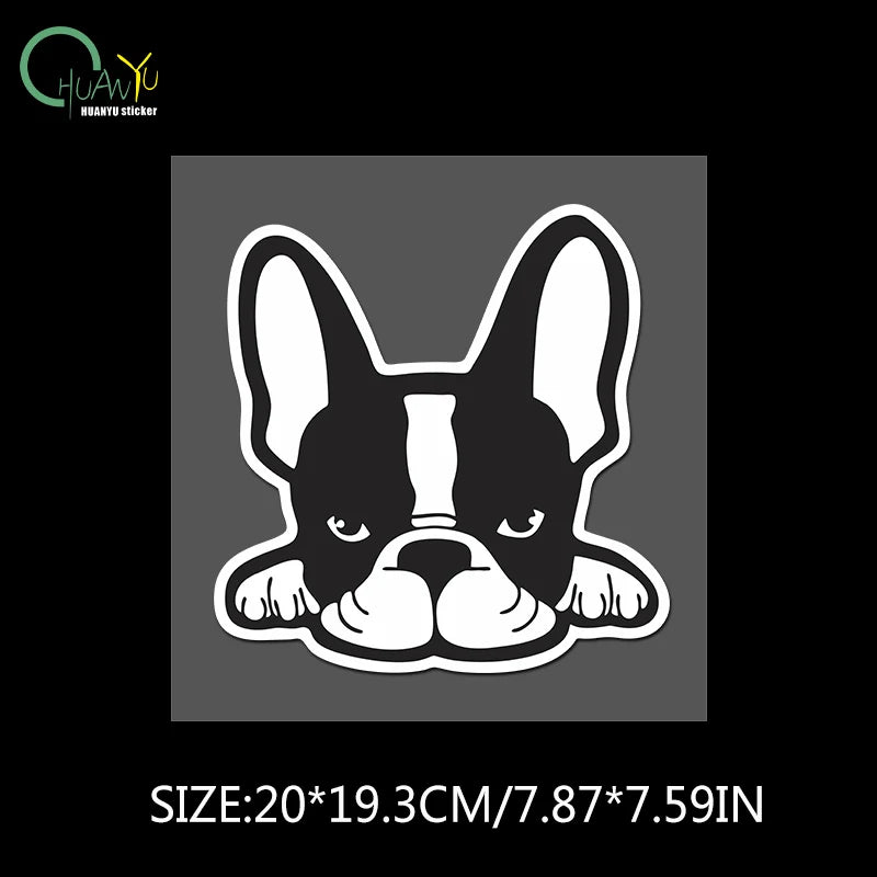 French Bulldog puppy personality decoration sticker; motorcycle scratch cover; funny creative car reflective waterproof sticker.