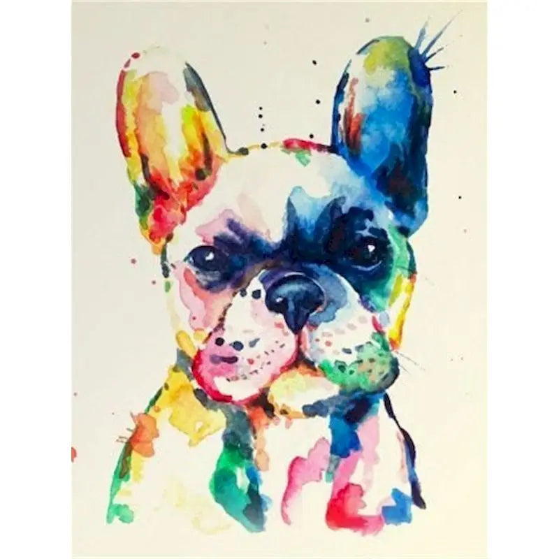 PhotoCustom Painting By Number Colorful French Bulldogs DIY Kits On Canvas Acrylic Paint Oil Picture Of Coloring By Number Decor