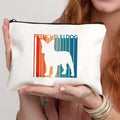 Funny French Bulldog Cartoon Print Makeup Canvas Bag Women's Bags Organizer Mini Bag Toiletry Kit Professional Suitcase Make Up