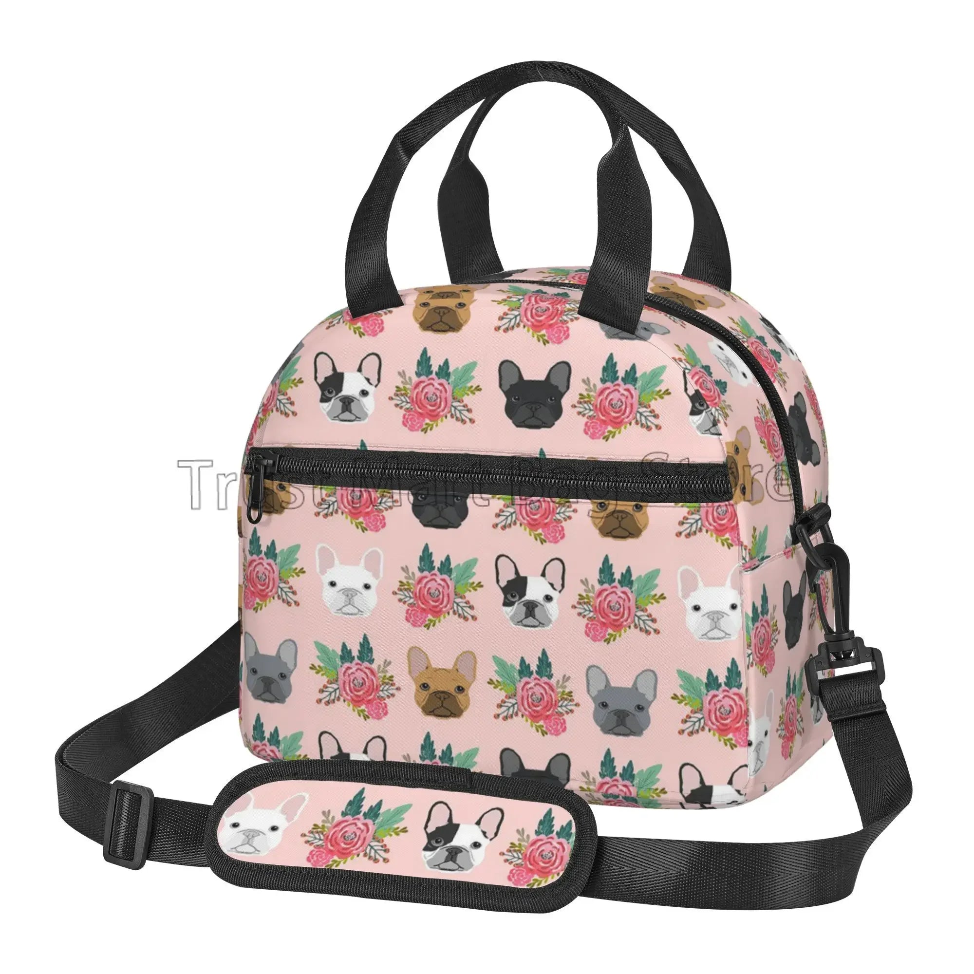 French Bulldog Art Thermal Lunch Bag Funny Bento Tote Bags for Adults Kids Portable Insulated Lunch Box for Picnic Work School