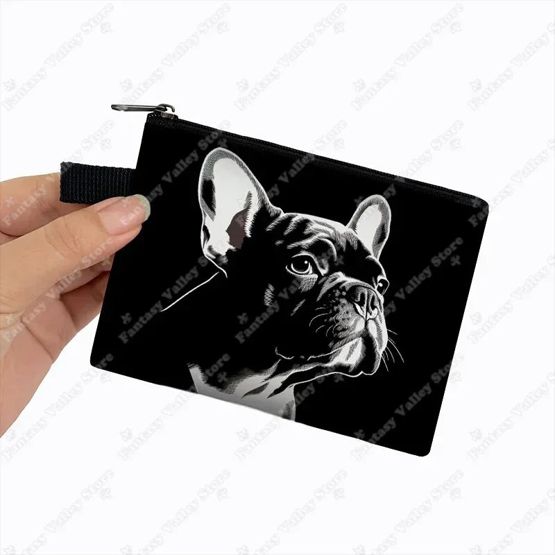 Cute French Bulldog Print Coin Purse Women money bags colorful peeking dogs small wallet Mini Purse ID Credit Card Holder gift