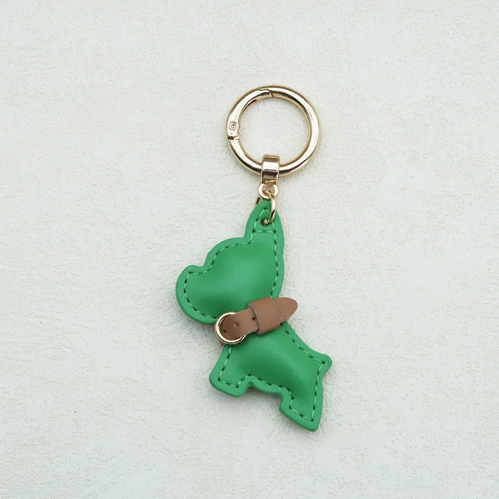 French Bulldog Keychain Cute Puppy Animal Dog PU Leather Dog Hanger Fashion Cartoon Bulldog Bag Pendant Backpack Decoration