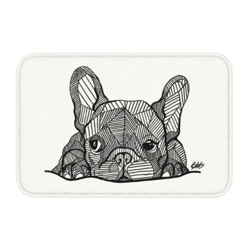 French Bulldog Door Mat with "NOPE" Funny Pattern Non-slip Entrance Rug for Home Decor Dog Lovers Collection