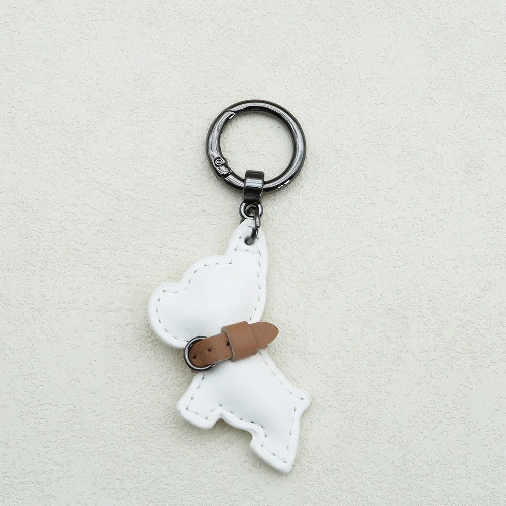French Bulldog Keychain Cute Puppy Animal Dog PU Leather Dog Hanger Fashion Cartoon Bulldog Bag Pendant Backpack Decoration